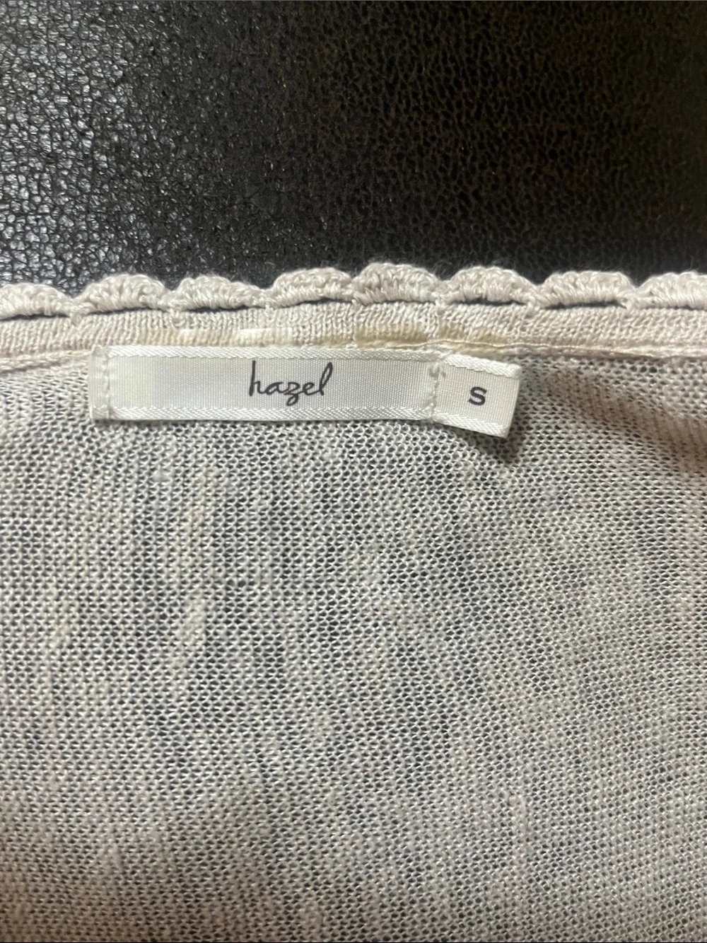 hazel Cream Lightweight Linen Cardigan with Scallop Trim Boho Neutral Festival